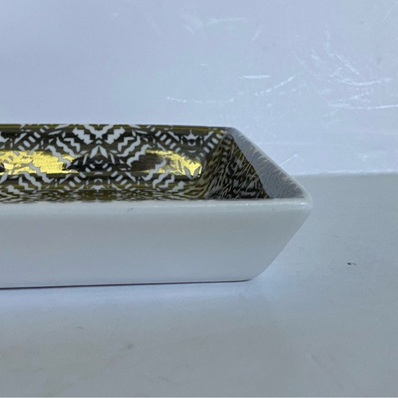 J. Crew Ceramic Trinket Dish Jewelry Organizer Silver EUC Men’s Women’s keys 5.5 - Picture 3 of 16